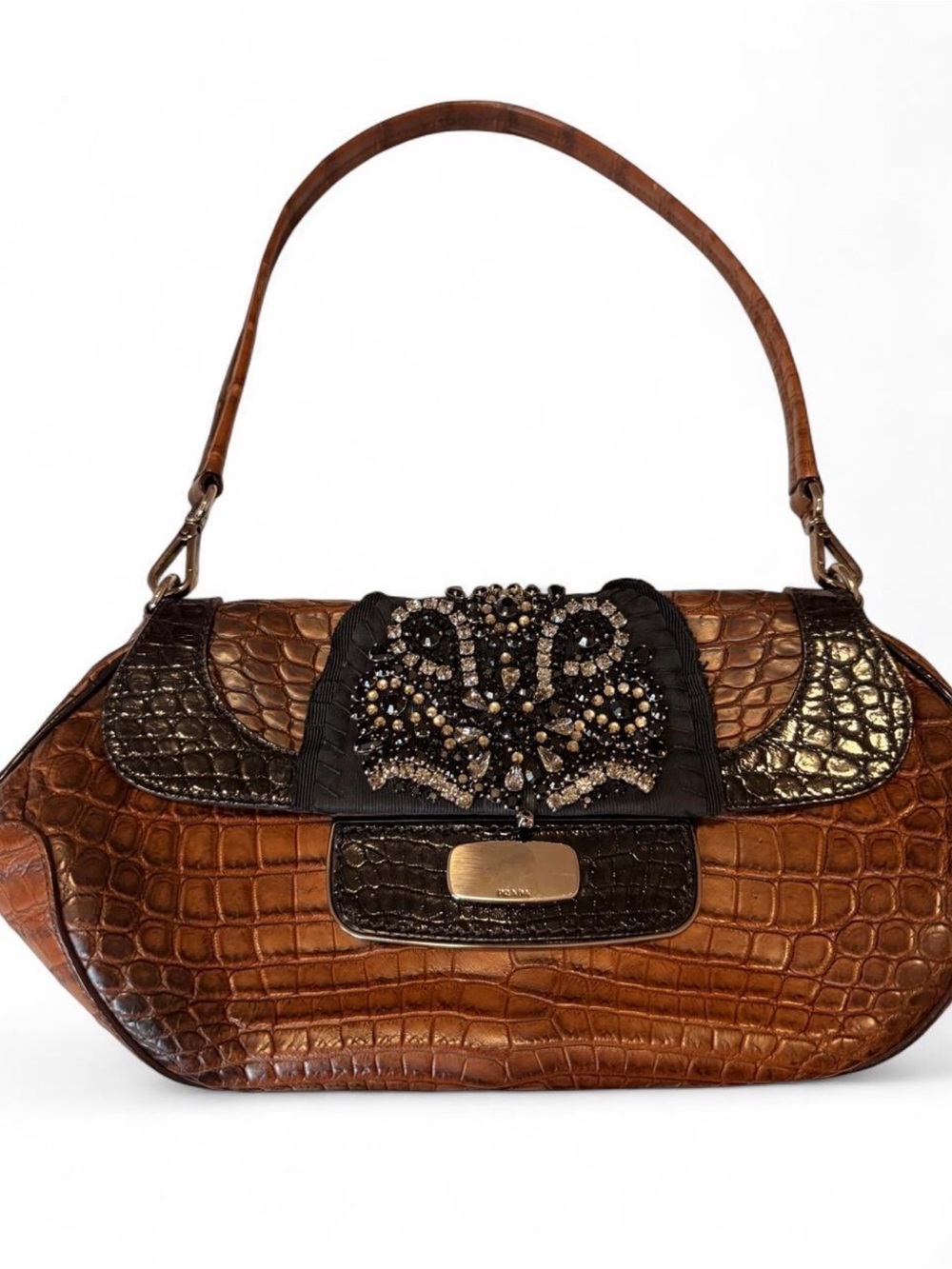Prada 2004 croc skipper bag